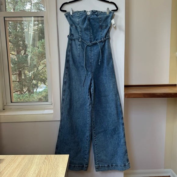 NWT Free People We The Free CRVY Femme Fatale One Piece Jumpsuit Denim Jean 10 - Picture 13 of 15